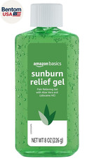 Sunburn Relief Gel with Aloe Vera, Soothing, Cooling, Itch Relief, 8 Oz, Pack of