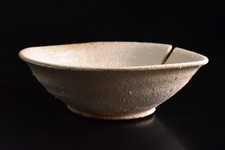 B6028: Japanese Old Seto-ware Youhen pattern TEA BOWL Green tea tool Sarunage