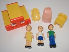 Vtg Little Tikes Furniture  Figures Lot: Pink Crib, Chair, Picnic Table  As-Is 