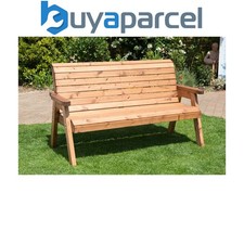 Charles Taylor Wooden Garden 3 Seater Bench Seat Armchair Traditonal Brown FP