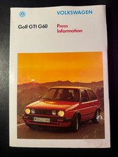Vw Golf g60 Syncro Mk2 Press Kit And Photos  English Extremely Rare