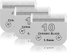 3 Pack 10 Detachable Pet Dog Grooming Ceramic Blades,Compatible with Andis,O...
