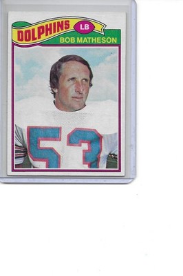 1977 Topps Bob Matheson Miami Dolphins Football Card #352