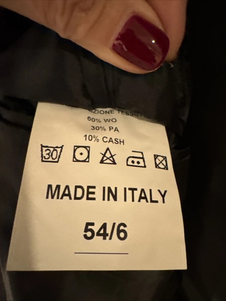 Abrigo de lana y cachemir Paolo Visto Milano talla 54 forrado en negro Foto 3 de 4