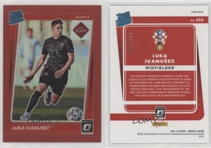 2021-22 Donruss Road to Qatar Rated Optic Red Prizm /149 Luka Ivanusec Rookie RC