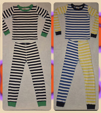 Hanna Andersson Organic Cotton Lot of 2 Long John Pajamas HannaJams Stripe 130 8