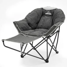 OUTDOOR LIVING SUNTIME Oversized Padded Comfy Camping Chair with Removable Fo...