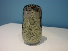 Vintage 1970s Wedgwood Speckled Brown Green Owl Paperweight Ornament  Art Glass