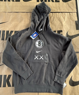 Nike x KAWS x Brooklyn Nets City Edition Hoodie Dark Grey FB4812-070 Mens Medium