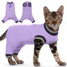 PUMYPOREITY Cat Recovery Suit for Hind Legs, Cat Surgical Spay Suit with Leg Sle