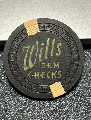 ((RARE)) B.C. WILLS MANUFACTURERS GEM CHECKS SAMPLE CASINO POKER CHIP