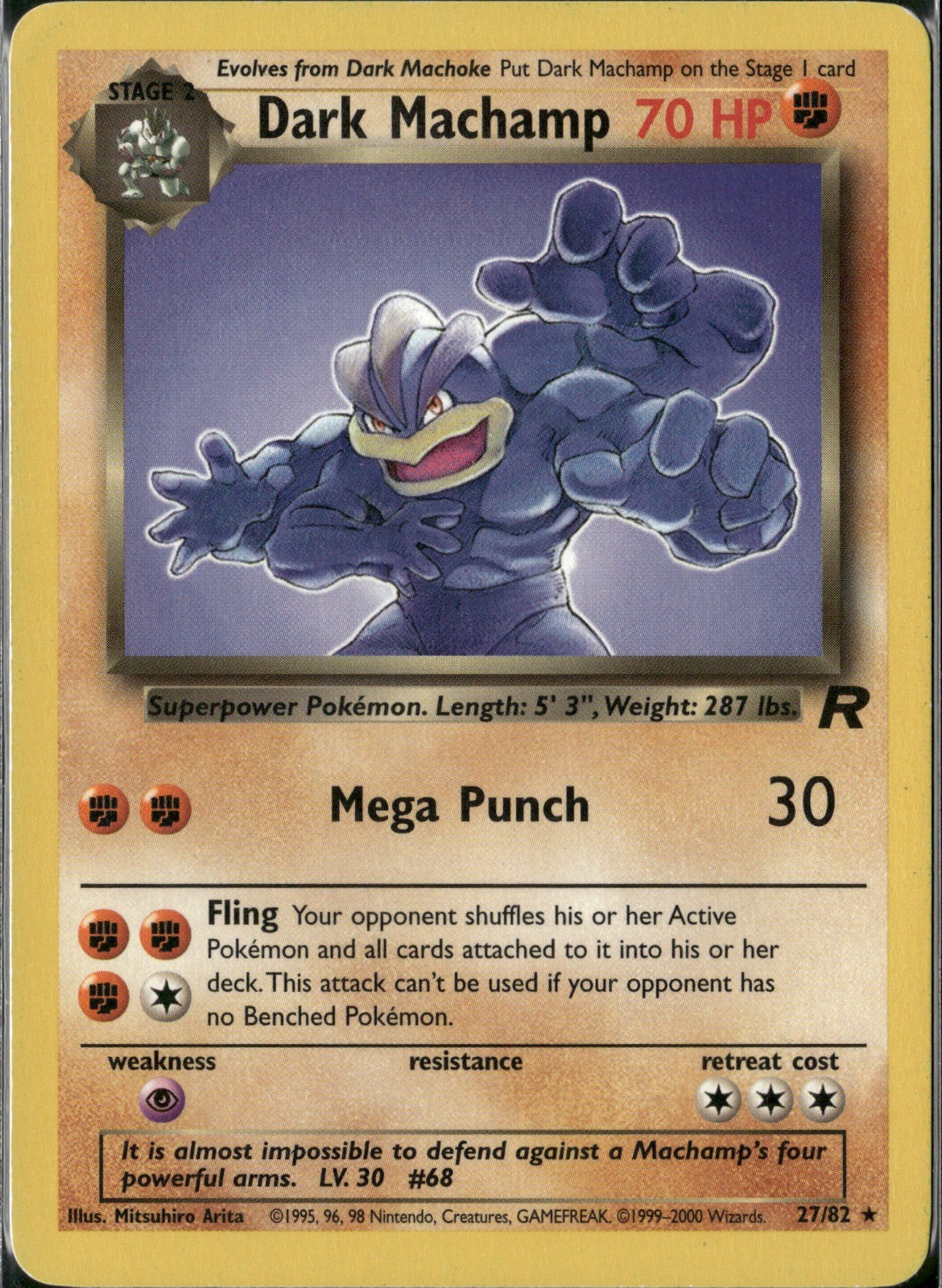 Dark Machamp (27) Unlimited Rare Team Rocket 27/82 NM