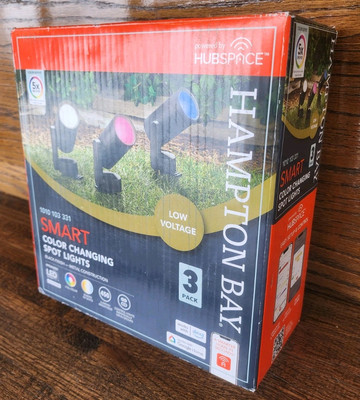 Hampton Bay Smart 450 Lumens Low Voltage Black LED Outdoor Spotlight (3-Pack)