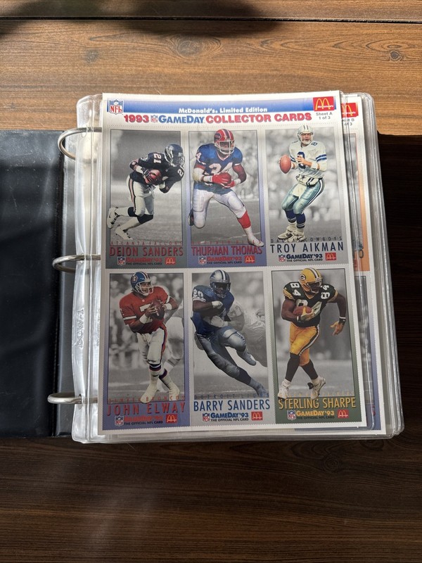 1993 McDonald's NFL Game Day cards 87 sheets 522 total cards rare Complete set