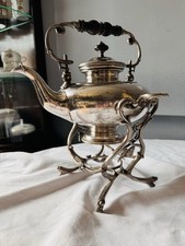 Antiker Teekessel auf Rechaud / Kippkessel &ndash; Versilbert, Historismus um 1900