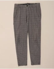 JOOP Mens Slim Chino Trousers W30 L30 Grey Check Cotton CE03