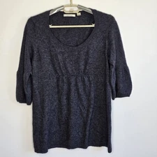 COUNTRY ROAD Size M  Wool Angora Cashmere Blend Grey Stretch Knit Top