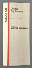 United Airlines CHICAGO City Timetable Effective October 31, 1990