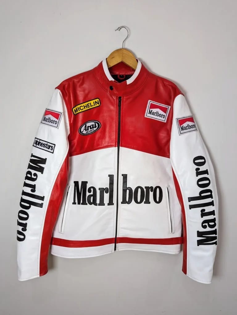 Marlboro Vintage Racing Red & White Biker Gear Genuine