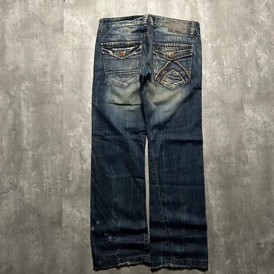 Evisu Men's Blue and Navy Jeans