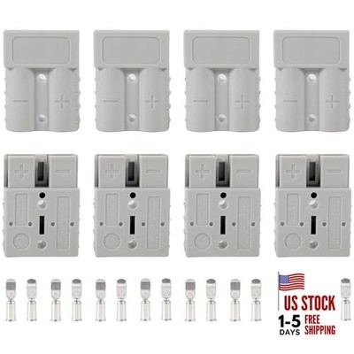 50A Battery Quick Connect/Disconnect Set, 8PCS 600V Electrical Connector Grey