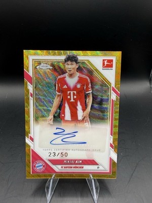 2025-26 Topps Chrome Bundesliga - Base Autographs Kim Min-jae #BA-MJK Gold Wave