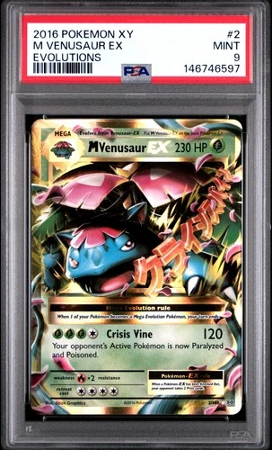 2016 POKEMON XY EVOLUTIONS #2 M VENUSAUR EX PSA 9