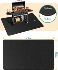 Large 76 x 52 inch Under Grill Mats for Outdoor Grill Double-Sided Fireproof Mat