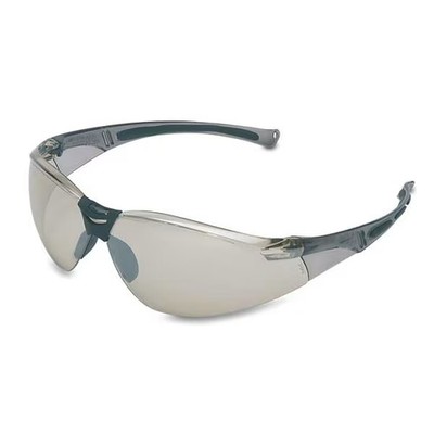 Uvex by Pip A800, Safety Glasses, Anti-Scratch, Silver Mirror Lens, Gray Frame,