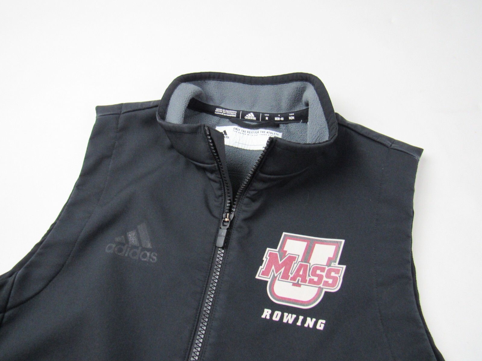 FILA Gilet Umass Amherst Rowing Team Issue Adidas Full Zip Uomo M 38 40 Minutemen