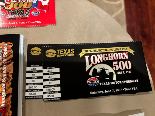 Texas Motor Speedway 1997 1ª Temporada Progs Abril y Junio, 6 talones de boletos, más - Imagen 7 de 8