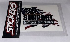 Support Our Troops. Our Freedom. American Flag Decal Sticker.