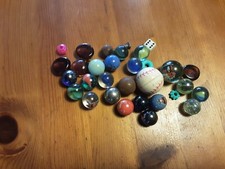 23 BIGLIE PALLINE DA COLLEZIONE E 4 PERLE IN VETRO
