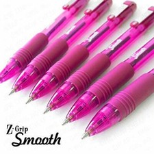 Image of New Zebra Z Grip Smooth Retractable Ballpoint Pen Pack Of 6 Pink Th High Qualit