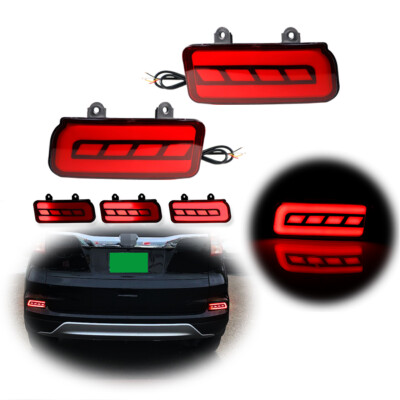 2x Red LED Rear Bumper Reflector Tail Brake Signal Light For 2015-2016 Honda CRV