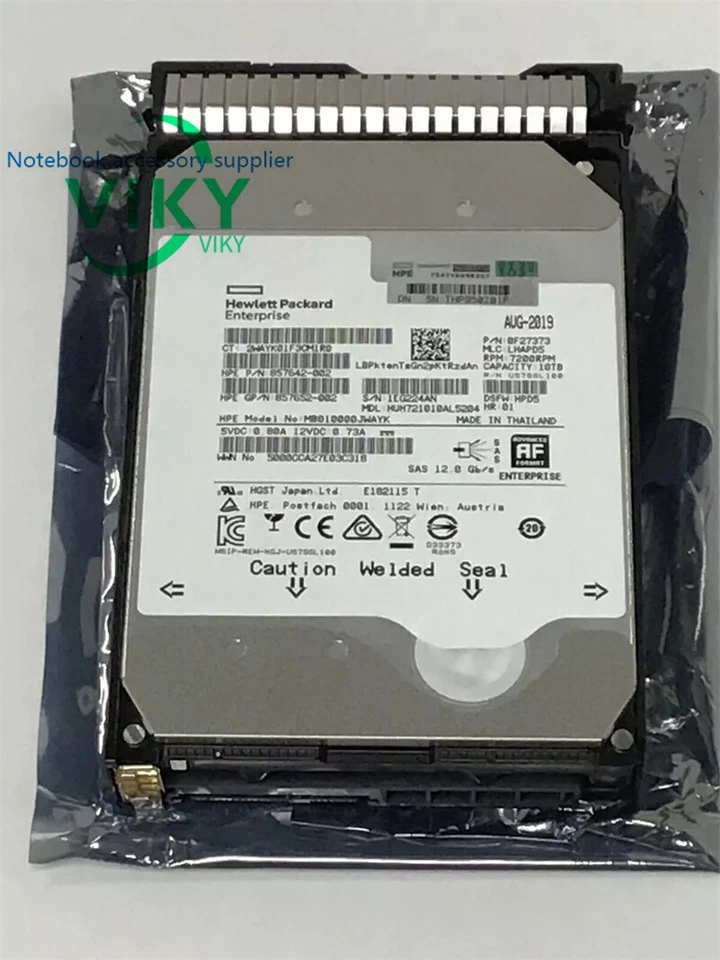 857644-B21 857965-001 HPE 10TB 12G SAS 7.2K LFF 3.5" SC MDL H512e HDD Hard Drive - Image 2 of 4