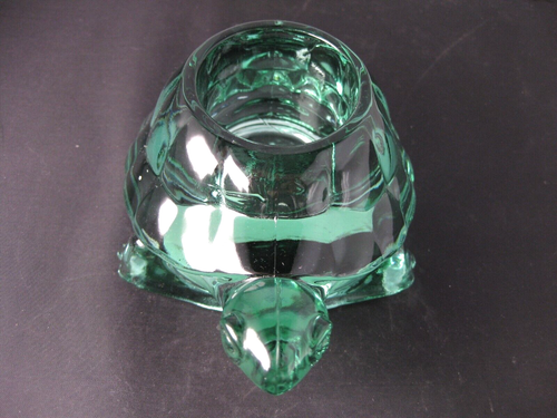 Candelabro Tortuga Votivo Español Cristal Verde - Hecho en EE. UU. - Imagen 4 de 7