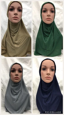 UK SCARVES MUSLIMISCHE KINDER MÄDCHEN ISLAMISCHES KOPFTUCH UNI SCHAL ERWACHSENE HIJAB EINTEILER KINDER