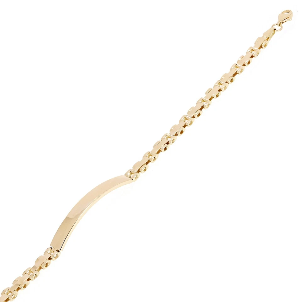 Italian 14k Yellow Gold Engravable Panther Link ID Bracelet 8.5" 5mm 8.2 grams - Image 4 of 4