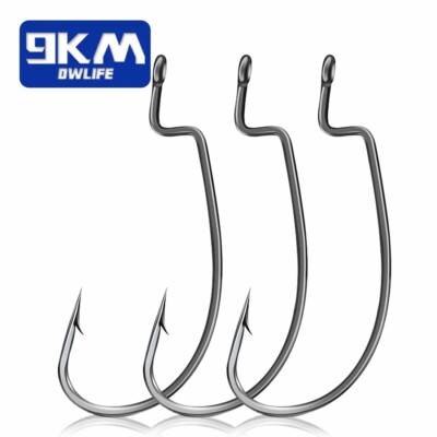 25/50Pc Ewg Hooks for Bass Fishing Hook Texas Rig Fishing Offset Hook Freshwater