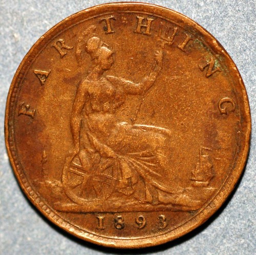 1 Farthing 1893 Victoria United Kingdom KM# 753 - Picture 2 of 2