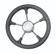Lenkrad Boot Steuerrad für Sportboote 35cm Edelstahl grau Motorboot Steuer