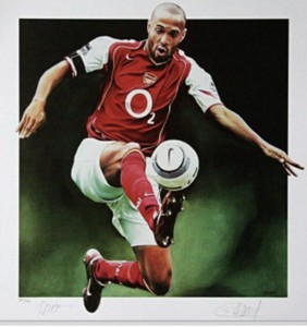 arsenal coa thierry artprint henry signed ltd edition