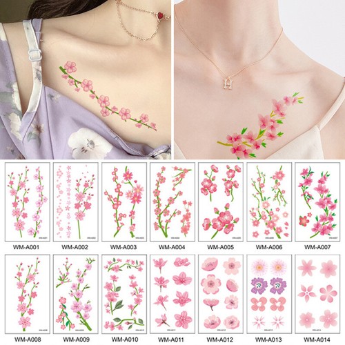 Women Waterproof Temporary Tattoo Sticker Sexy Flower Body Art Flash