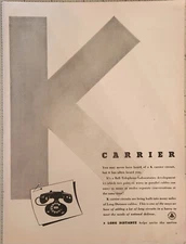 1941 Bell System Vintage Ad 14 x 10 K carrier circuit