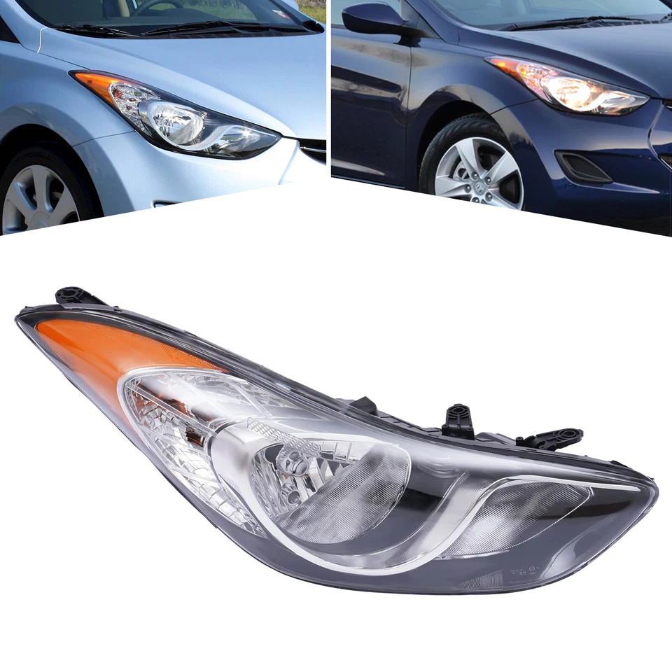 Headlights Right Side Head Light lamp For 2011 2012 2013 Hyundai Elantra Sedan Foto 3 de 4