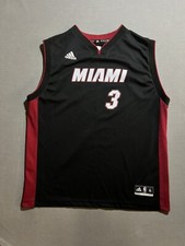 Miami Heat Dwyane Wade 3 Adidas NBA Basketball Jersey Youth Sz XL 18-20 Black.