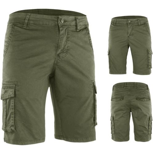 Bermuda Uomo Cargo Cotone Shorts Multitasche Corto Con Tasconi VEQUE - Foto 4 di 35