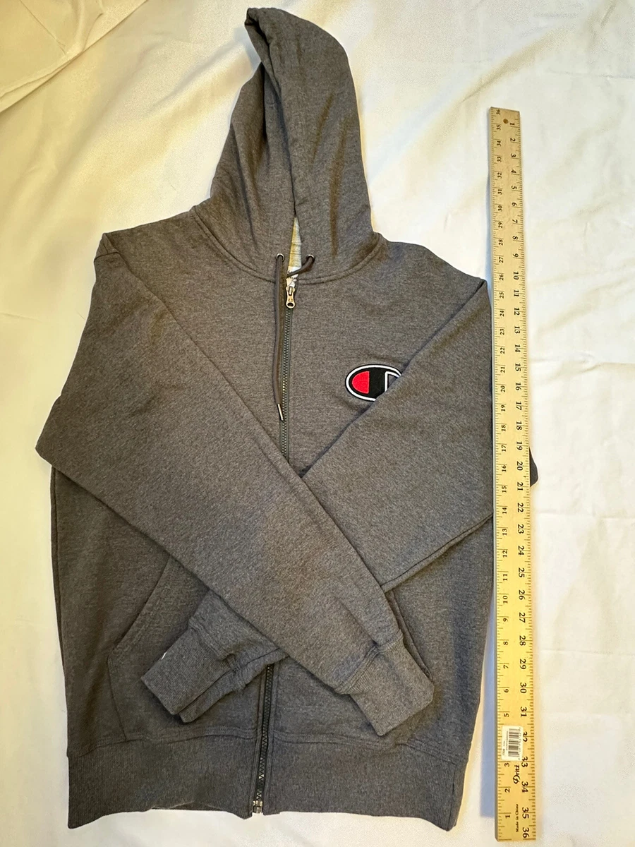 Champion Zip Up Hoodie Rn# 15763 Gray Size Medium