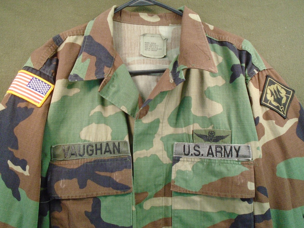 US Military Army BDU Camo Coat Medium Regular 1989 Vaughan